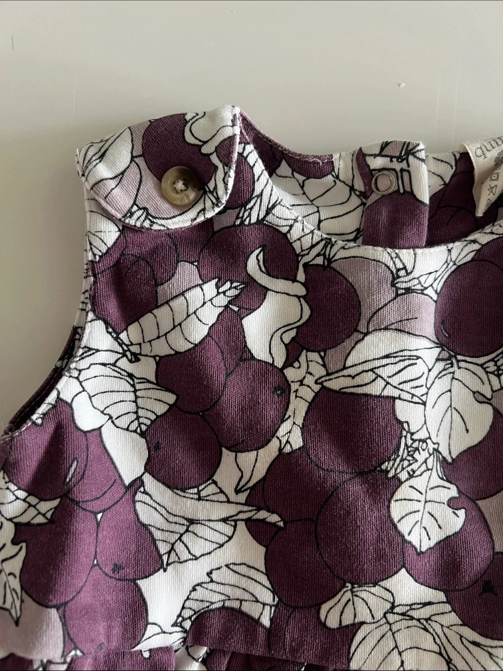kate quinn Purple Cherry-Print Bubble Romper